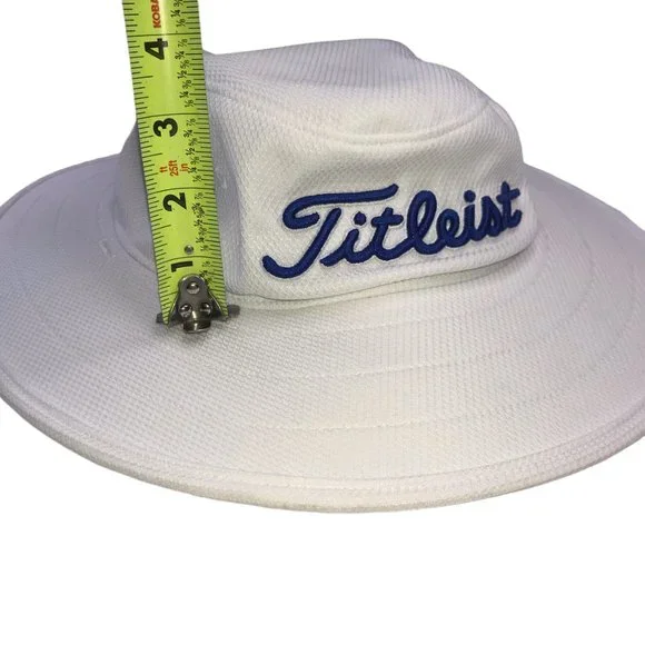 Golf TITLEIST Wide Brim Hat.White Blue.FJ PROV1.White with Blue Writing